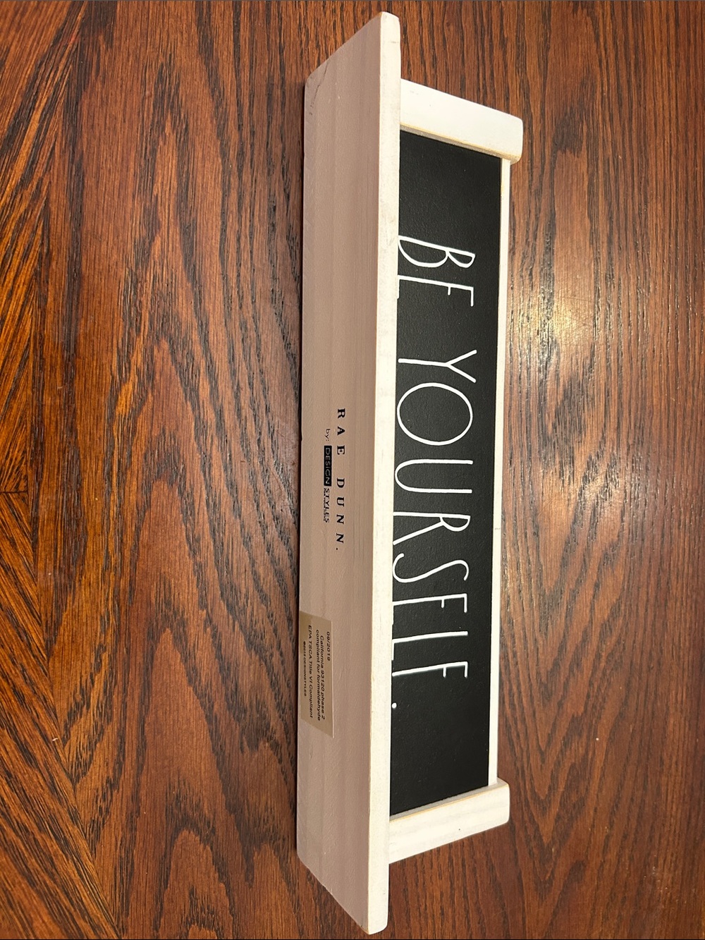 Rae Dunn Black & White “BE YOURSELF" Wood Plaque